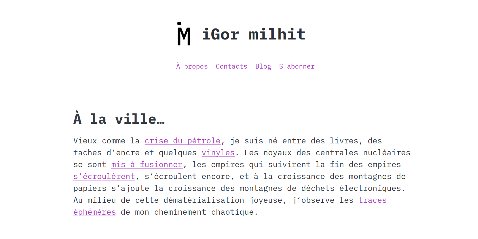 Screenshot of my own site using this theme Screenshot