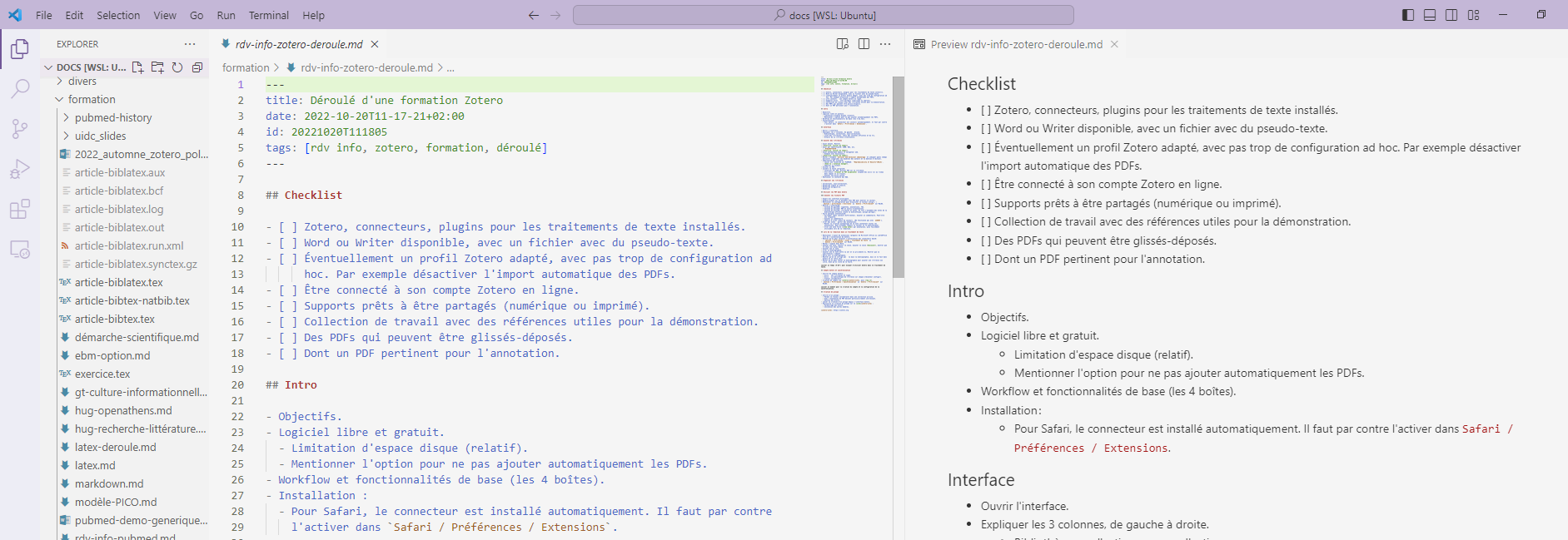 Interface de Visual Studio Code